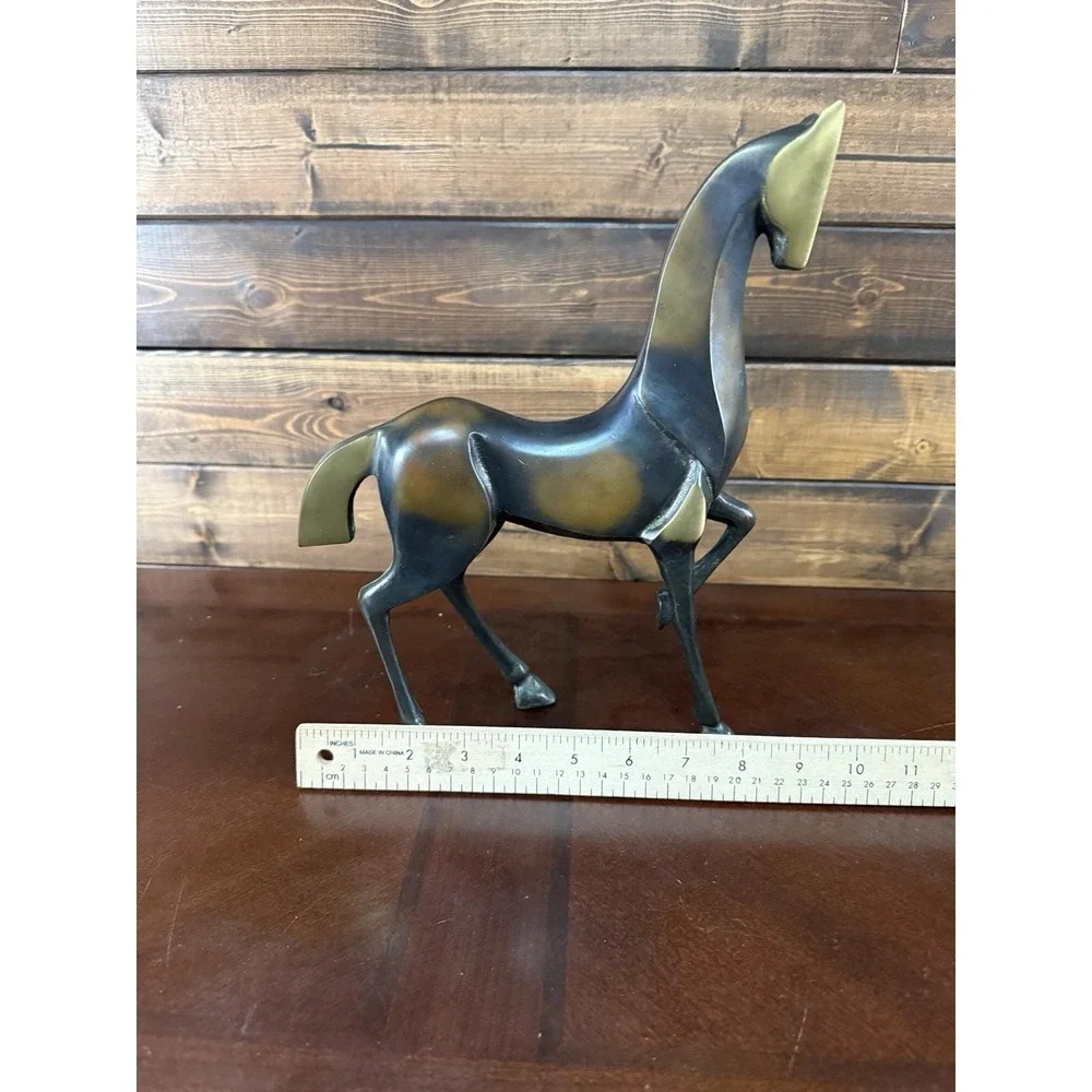 Vintage Modernist Patinated Bronze Horse Statue - Loet Vanderveen Style 11